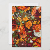 Moody Sunset Colors Floral Script Wedding Invitati Kaart (Achterkant)