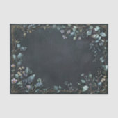 Moody Teal Botanische Bronzen Wijnstok Frame Tissuepapier (Voorkant)