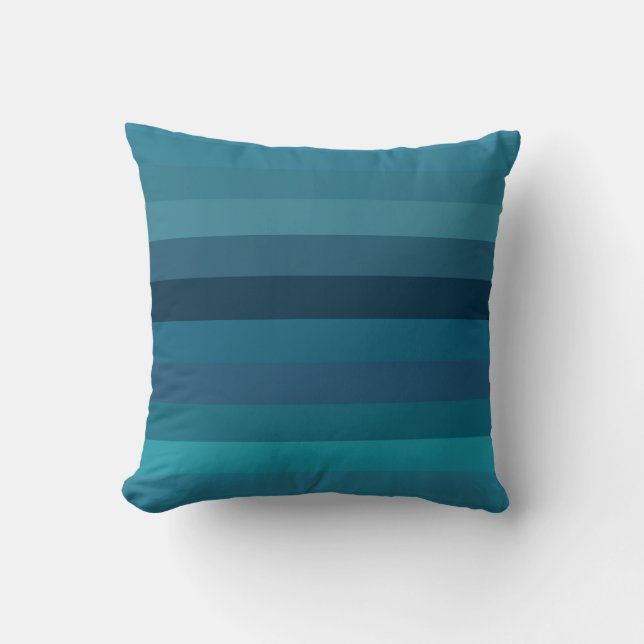Moody Teal & Navy Stripes Kussen (Voorkant)