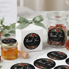 Moody Terracotta Bloem Boho Bruiloft  Ronde Sticker
