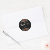 Moody Terracotta Bloem Boho Bruiloft Ronde Sticker (Envelop)