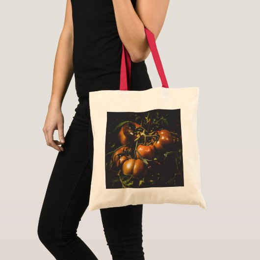 Moody Tomato Rustic Farm Market Dark Botanical Tote Bag (Voorkant (product))