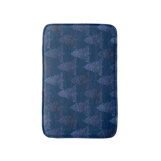Moody Tree patroon | Classy Navy Blue Kerstmis Badmat (Voorkant Verticaal)