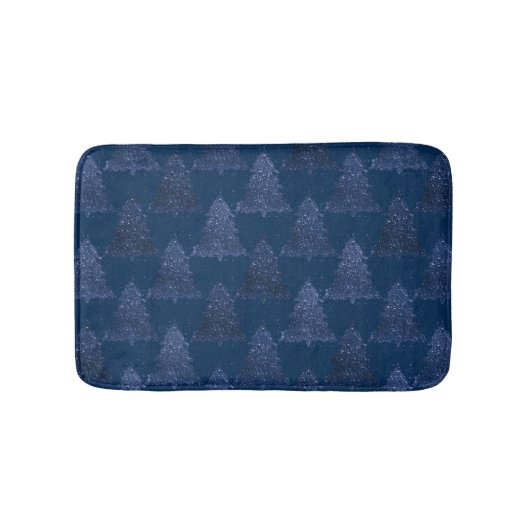 Moody Tree patroon | Classy Navy Blue Kerstmis Badmat (Voorkant)
