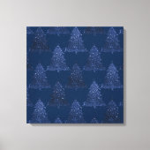Moody Tree patroon | Classy Navy Blue Kerstmis Canvas Afdruk (Voorkant)