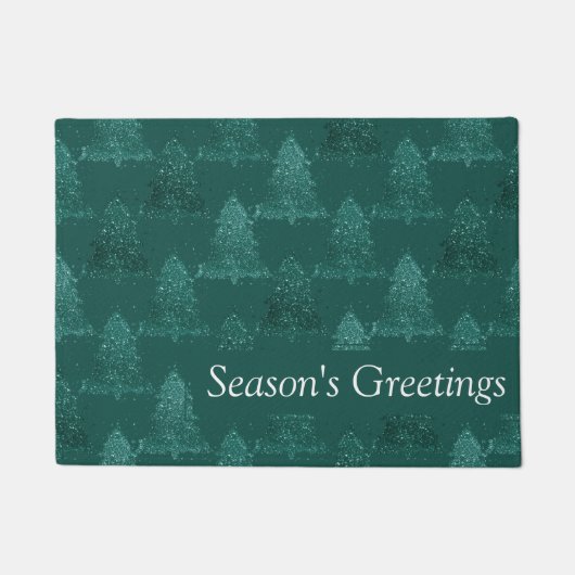 Moody Tree patroon | Classy Navy Blue Kerstmis Deurmat (Voorkant)