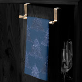 Moody Tree patroon | Classy Navy Blue Kerstmis Theedoek