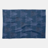Moody Tree patroon | Classy Navy Blue Kerstmis Theedoek (Horizontaal)