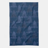 Moody Tree patroon | Classy Navy Blue Kerstmis Theedoek (Verticaal)