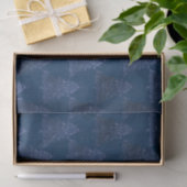 Moody Tree patroon | Classy Navy Blue Kerstmis Tissuepapier (Geschenk)