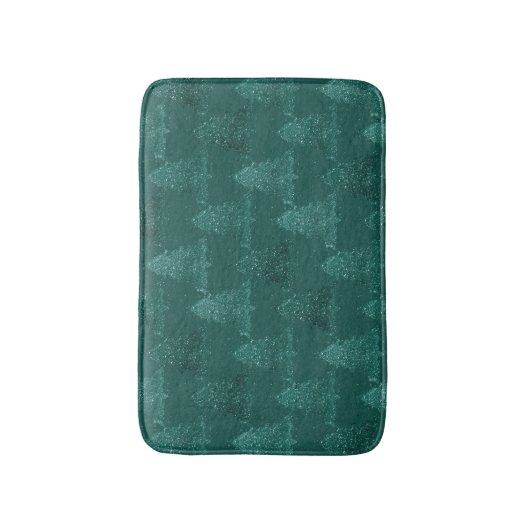 Moody Tree patroon | Dark Midnight Blauwgroen kers Badmat (Voorkant Verticaal)