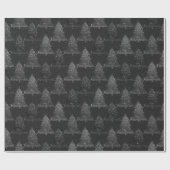 Moody Tree patroon | Dark Midnight Blauwgroen kers Cadeaupapier (Vlak)
