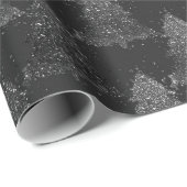 Moody Tree patroon | Dark Midnight Blauwgroen kers Cadeaupapier (Rol Hoek)