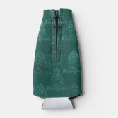 Moody Tree patroon | Dark Midnight Blauwgroen kers Flesjeskoeler (Achterkant)