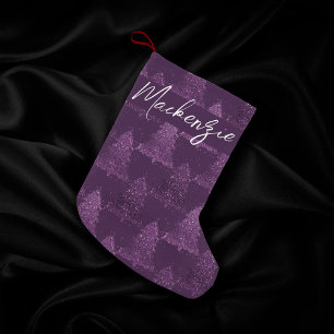Moody Tree patroon   Deep Plum Paarse Custom Kleine Kerstsok