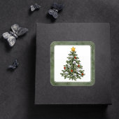 Moody Tree patroon | Deep Plum Paarse Custom Vierkante Sticker