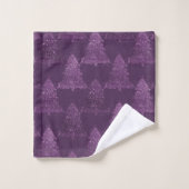Moody Tree patroon | Deep Plum Paarse Kerstmis Bad Handdoek (Wasdoekje)