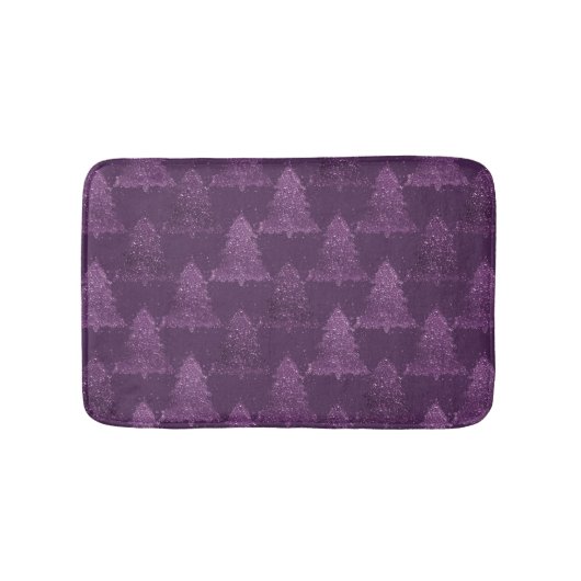 Moody Tree patroon | Deep Plum Paarse Kerstmis Badmat (Voorkant)