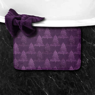 Moody Tree patroon   Deep Plum Paarse Kerstmis Badmat
