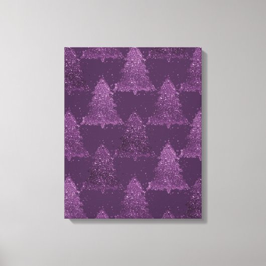 Moody Tree patroon | Deep Plum Paarse Kerstmis Canvas Afdruk (Voorkant)