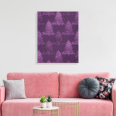 Moody Tree patroon | Deep Plum Paarse Kerstmis Canvas Afdruk (Insitu (Woonkamer))