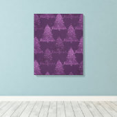 Moody Tree patroon | Deep Plum Paarse Kerstmis Canvas Afdruk (Insitu (Houten vloer))