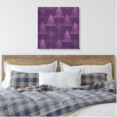 Moody Tree patroon | Deep Plum Paarse Kerstmis Canvas Afdruk (Insitu (Slaapkamer))