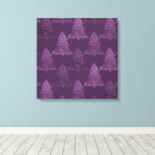 Moody Tree patroon | Deep Plum Paarse Kerstmis Canvas Afdruk (Insitu (Houten vloer))
