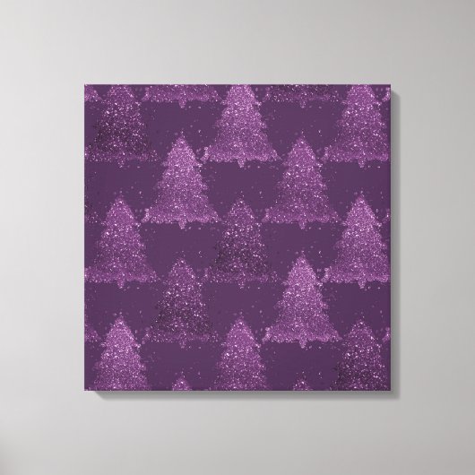 Moody Tree patroon | Deep Plum Paarse Kerstmis Canvas Afdruk (Voorkant)