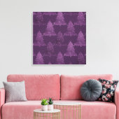 Moody Tree patroon | Deep Plum Paarse Kerstmis Canvas Afdruk (Insitu (Woonkamer))