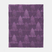 Moody Tree patroon | Deep Plum Paarse Kerstmis Fleece Deken (Voorkant)