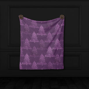 Moody Tree patroon   Deep Plum Paarse Kerstmis Fleece Deken