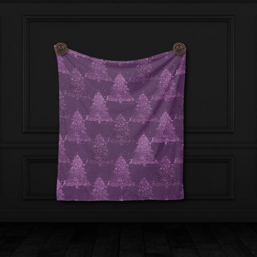 Moody Tree patroon | Deep Plum Paarse Kerstmis Fleece Deken