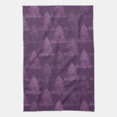 Moody Tree patroon | Deep Plum Paarse Kerstmis Theedoek (Verticaal)