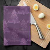 Moody Tree patroon | Deep Plum Paarse Kerstmis Theedoek
