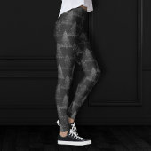 Moody Tree patroon | Onyx Zilver Zwart Kerstmis Leggings
