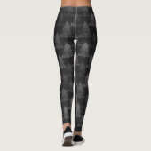 Moody Tree patroon | Onyx Zilver Zwart Kerstmis Leggings (Achterkant)