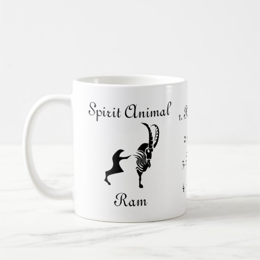 Moody Tribal Ram Totem Spirit Animal Coffee Mok (Links)
