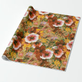 Moody Tropical Blooms Cadeaupapier (Uitgerold)