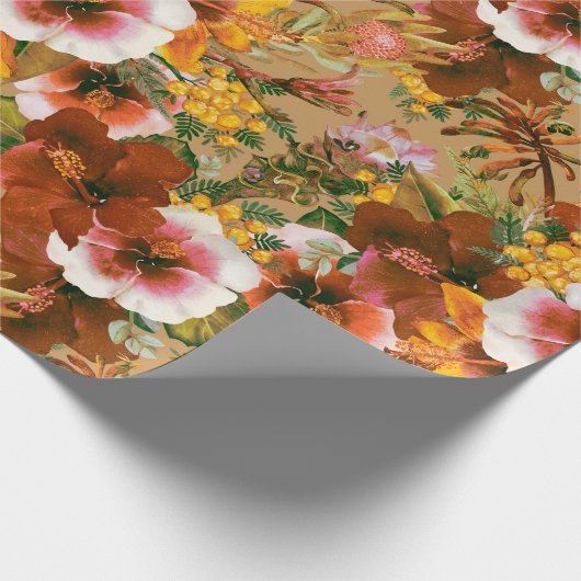  Moody Tropical Blooms Cadeaupapier (Hoek)