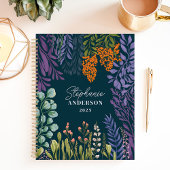 Moody Tropical Botanical Floral Custom Name Planner