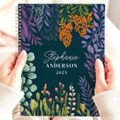 Moody Tropical Botanical Floral Custom Name Planner