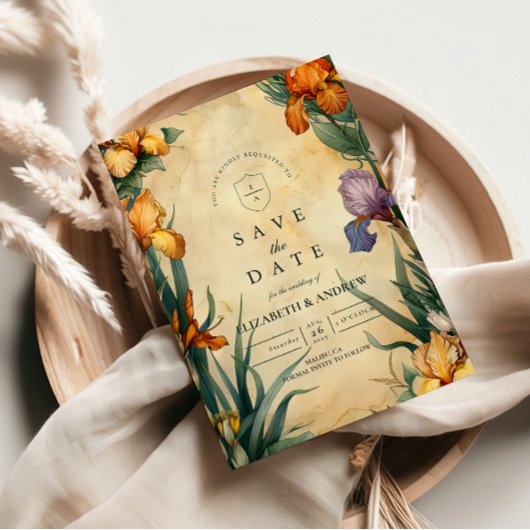 Moody Tropical Floral Wedding Save The Date