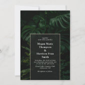 Moody Tropical Monstera Wedding Invitation Kaart (Voorkant)