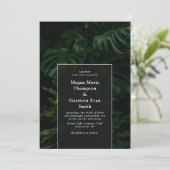 Moody Tropical Monstera Wedding Invitation Kaart (Staand voorkant)
