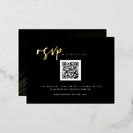 Moody Tropics Bruiloft QR Code RSVP Folie Kaart