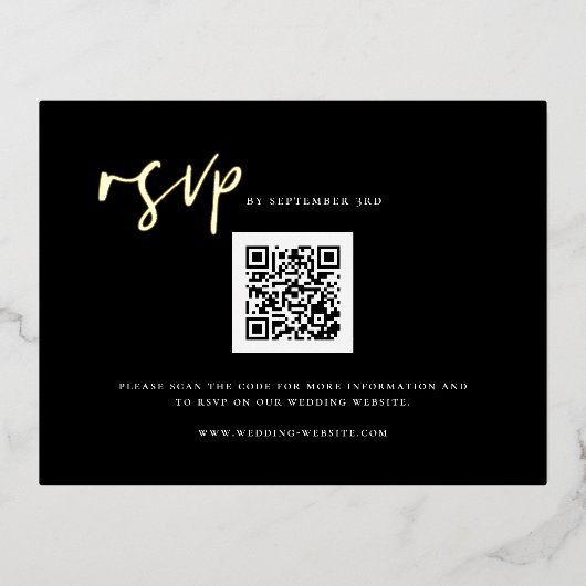 Moody Tropics Bruiloft QR Code RSVP Folie Kaart (Voorkant)