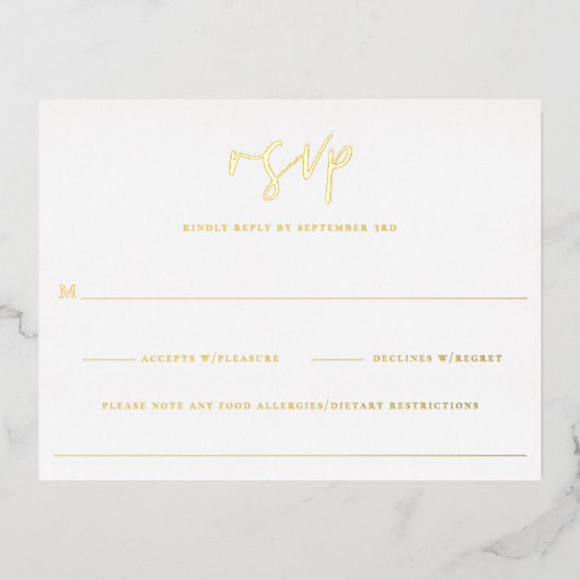 Moody Tropics Bruiloft RSVP Folie Uitnodiging Briefkaart (Voorkant)