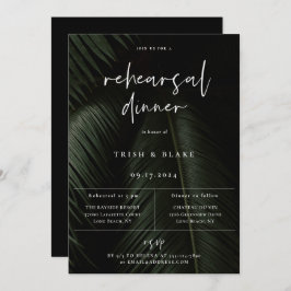 Moody Tropics Rehearsal Dinner Invitation Aankondiging