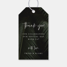 Moody Tropics Wedding Dank je Labels Cadeaulabel